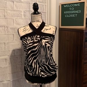 White House Black Market Zebra Top Size Medium